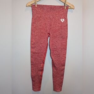 Women's Best Women's Size L Marled Seamless Casual Red Leggings